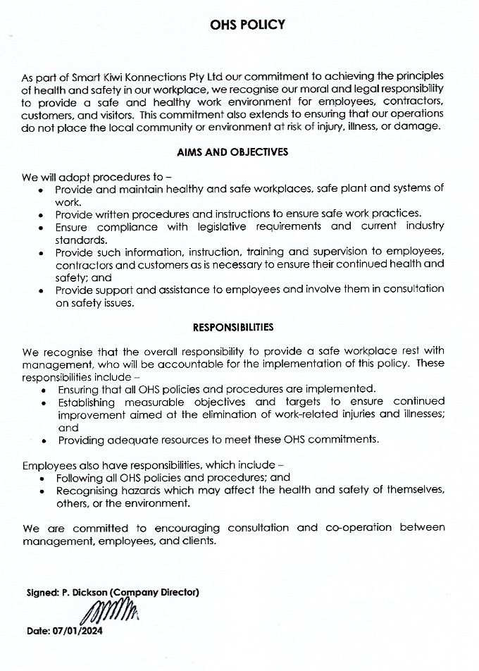 OHS POLICY 2024