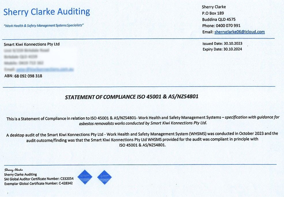 Statement of compliance 2024